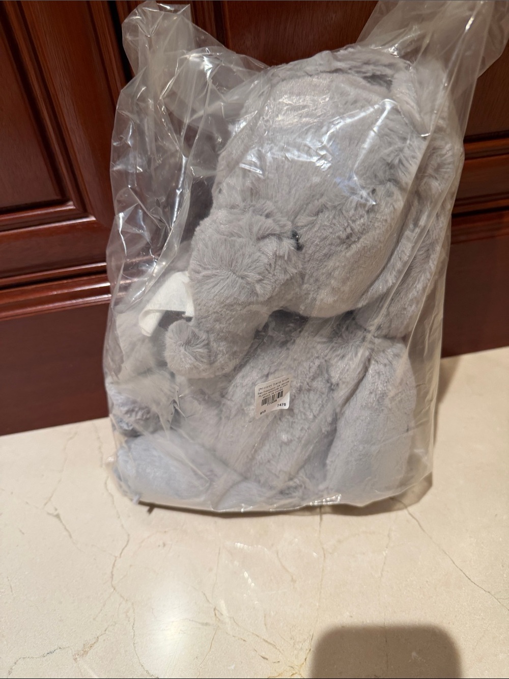 Pottery Barn Kids plush critter size medium Light Gray Plush Elephant